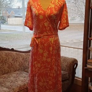 Coral and white dress